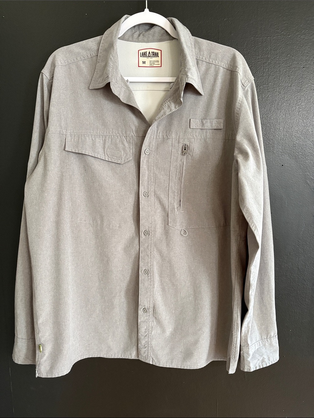 Lake & Trail Long Sleeve Button-Up Shirt - Size M